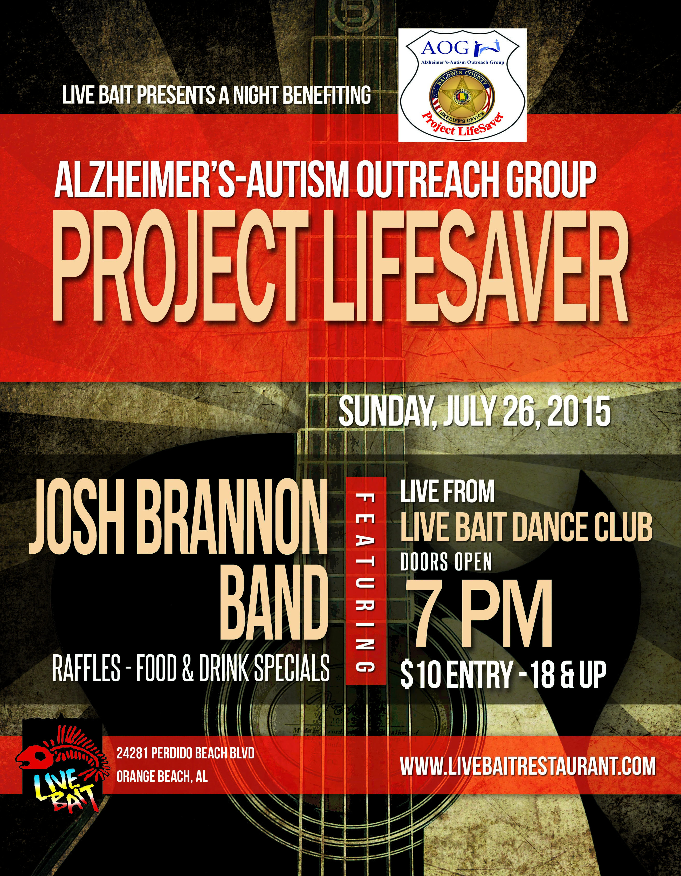 PROJECT LIFESAVER Benefit featuring the JOSH BRANNON BAND